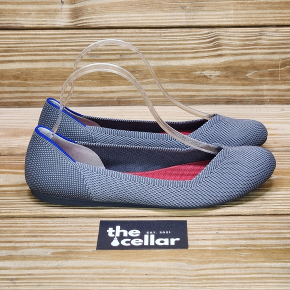 Rothy's Shoes Rothys Womens The Flat Rounded Toe Gray Slip On Knit Casual Ballet Flats